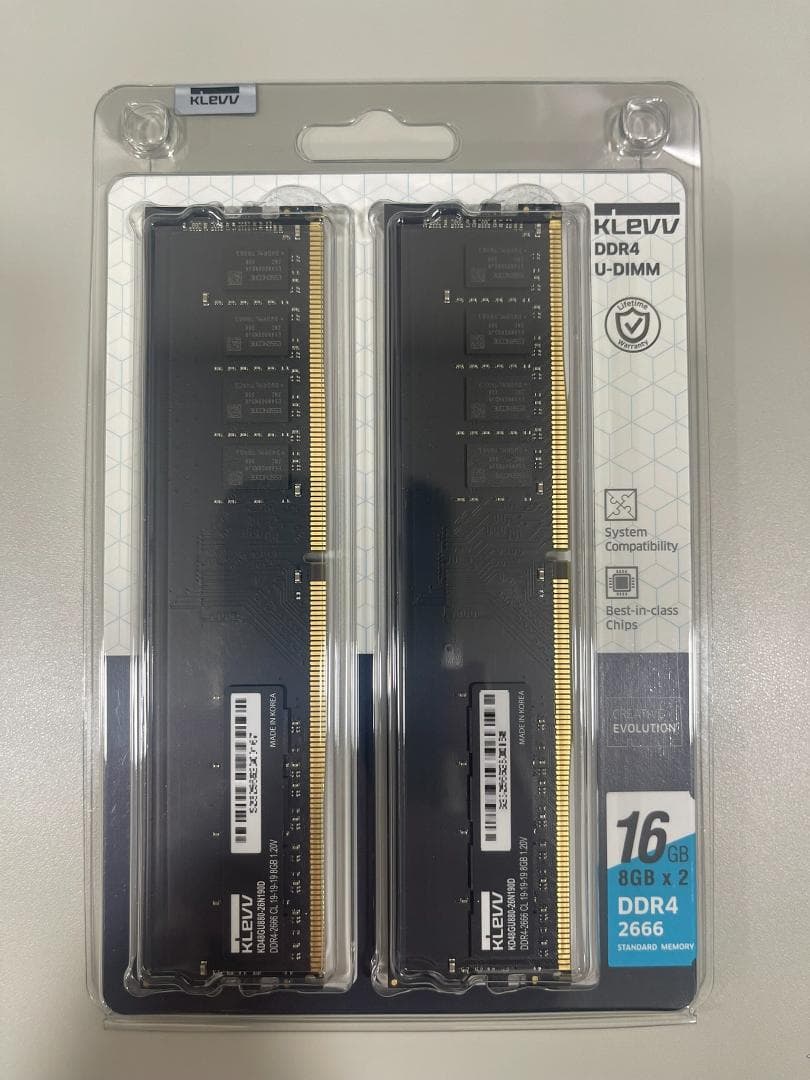 KLEVV DDR4-2666 16GB (8GB x 2) メモリ☆新品未開封 - メルカリ