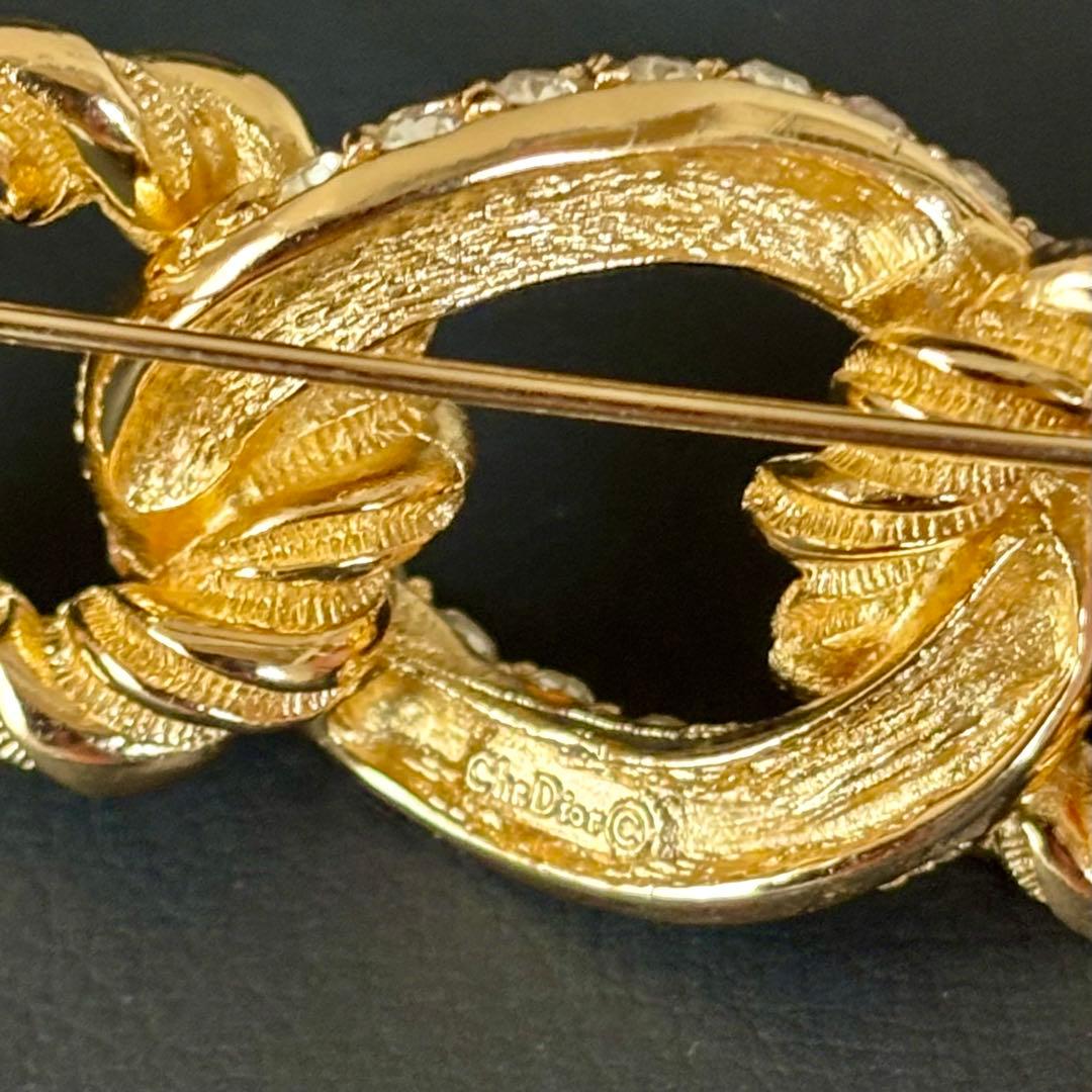未使用保管品】【クリスチャンディオール】ブローチ ツイスト ライン