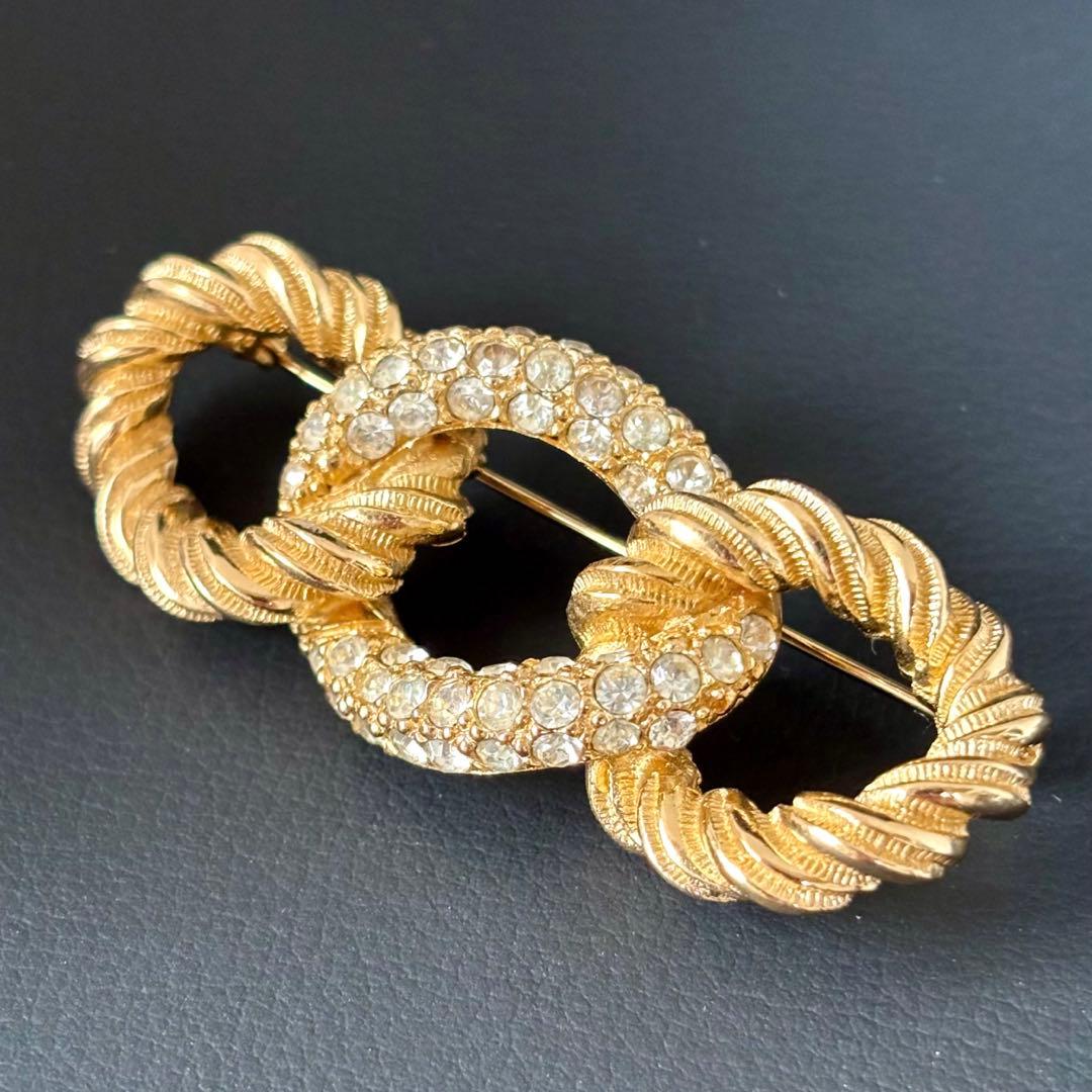 未使用保管品】【クリスチャンディオール】ブローチ ツイスト ライン