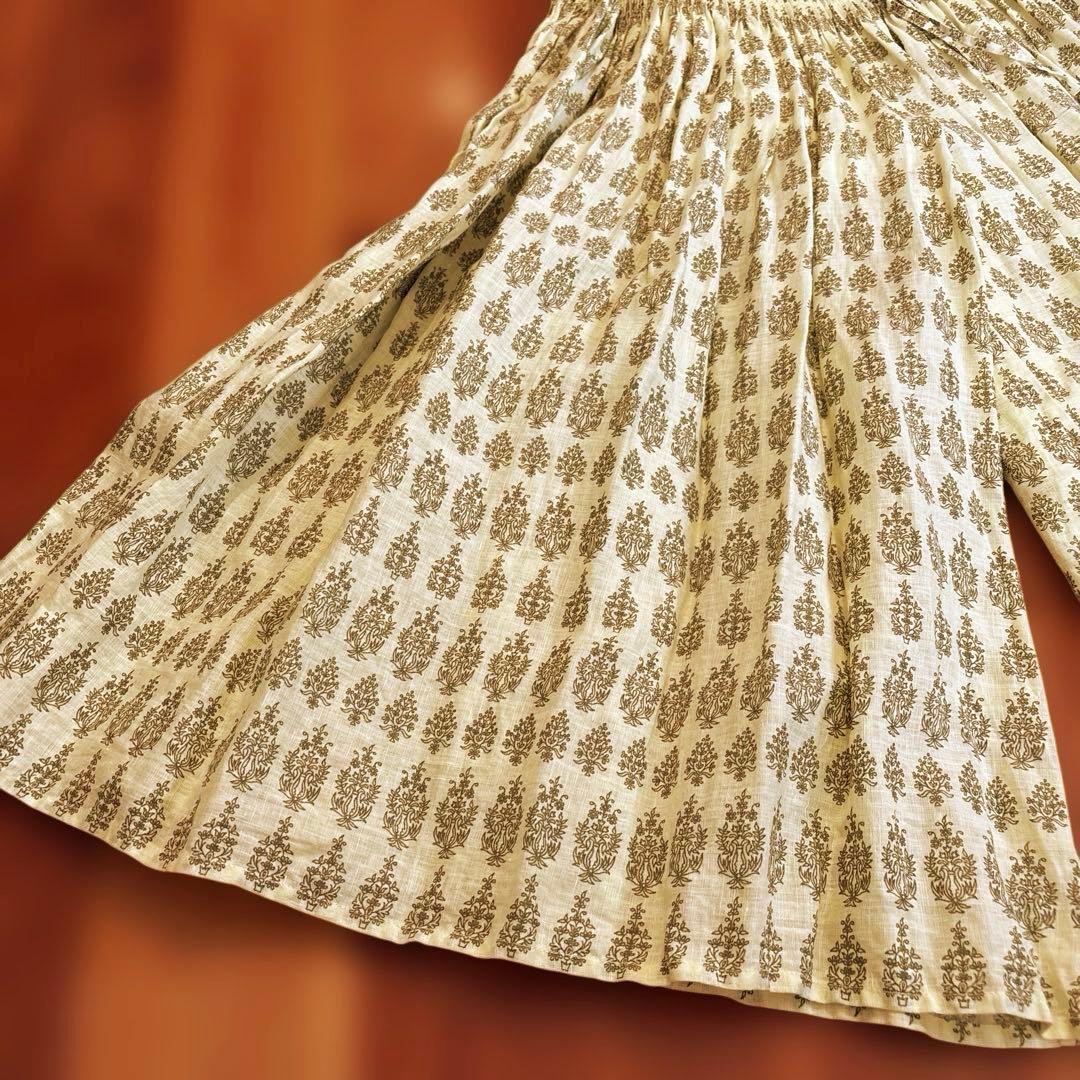 maison de soil メゾンドソイル　イージーワイドパンツ　リネン