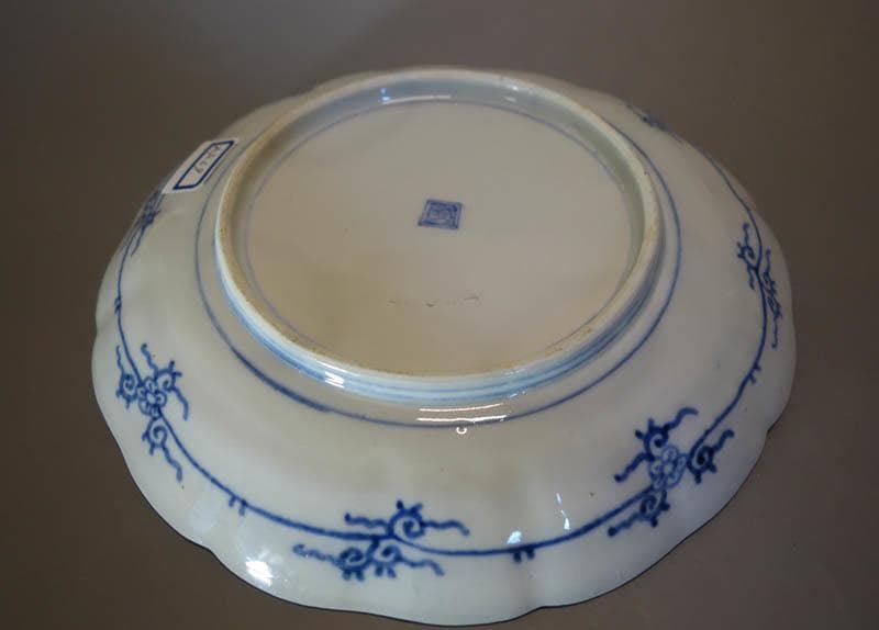 古伊万里 染付 丸文散中皿 3枚 楼閣山水図 渦福 輪