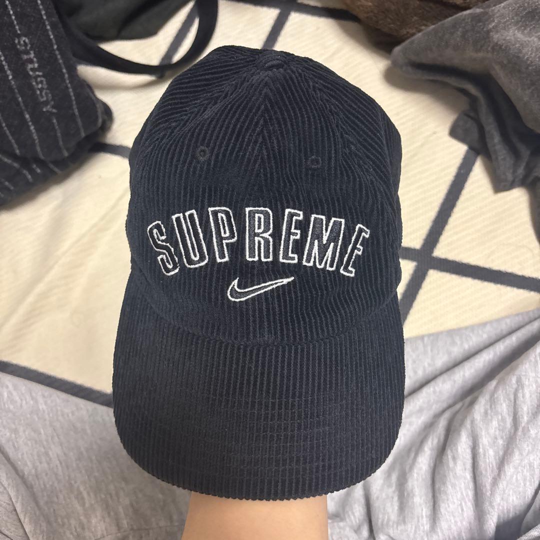 円堂守着用 SUPREME NIKE コードュロイキャップ ブラック - メルカリ