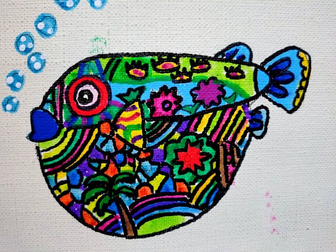 F6号】ジミー大西【海】手描き作品/表裏サイン有り/油彩/アクリル/絵画