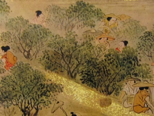 久隅守景、賀茂競馬・茶摘、超希少・大判画集画、新品高級額装付