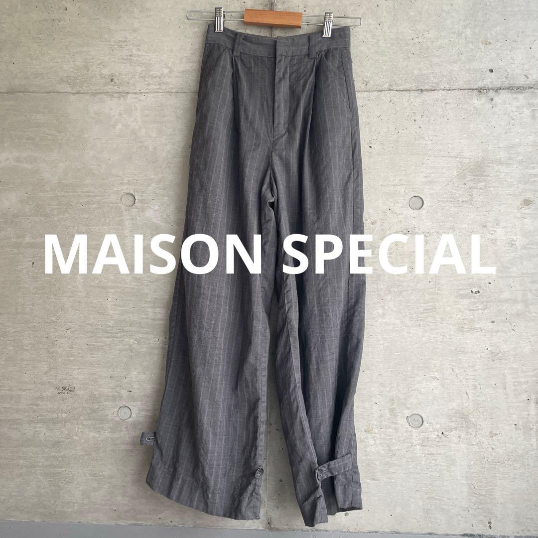 PLATS PLEATS サルエルパンツ 黒青ストライプ