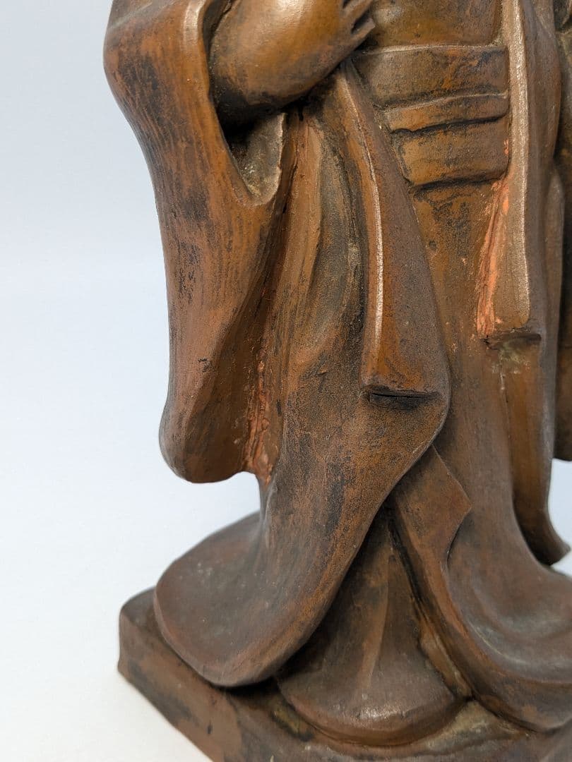 直しあり】春水 備前焼 女人像 合箱 陶器人形 置物 陶像 希少 レア