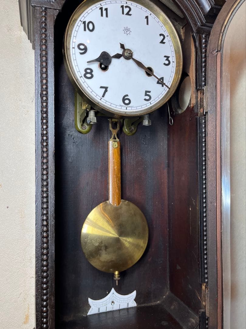 ユンハンス　小型R型　柱時計　古時計　振り子　レトロ　ゼンマイ　精工舎　ボンボン