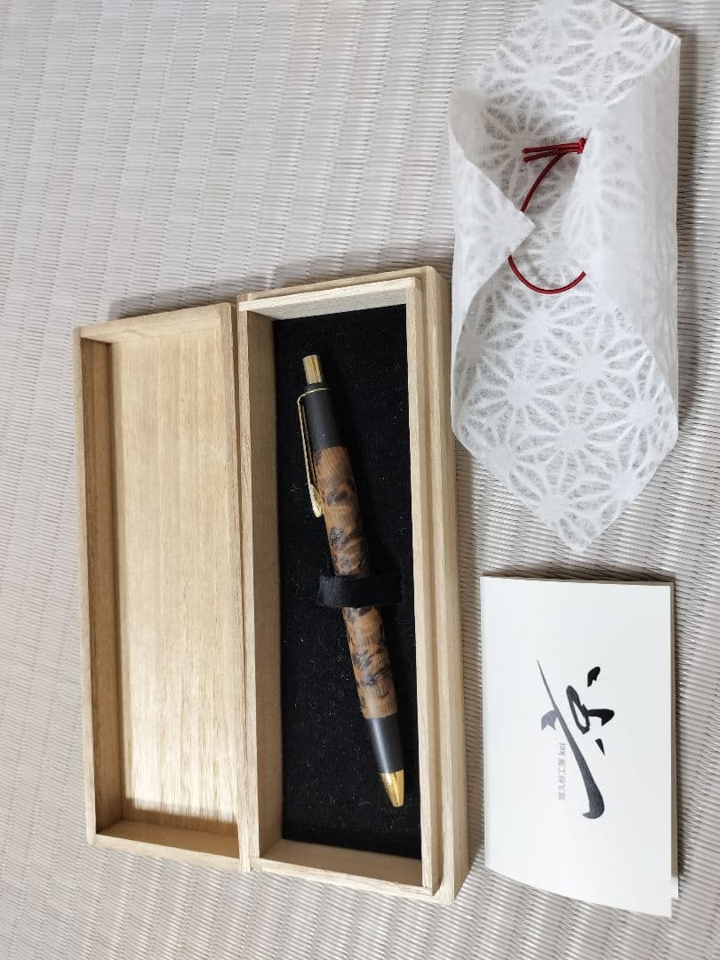 屋久杉工房京 泡瘤 油木 シャープペンシル 無垢材 真鍮金具