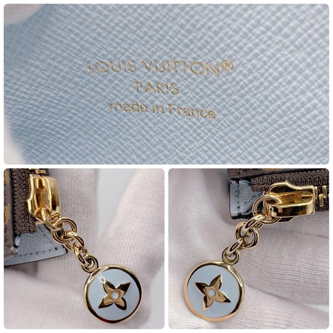 ほぼ未使用 日本限定 ルイヴィトン ポルトフォイユノアコンパクト アズールブルー