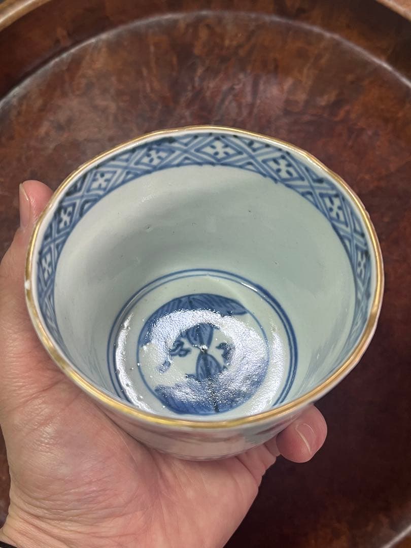 蕎麦猪口 そばちょこ 色絵 大振り そば猪口 古伊万里 民芸 民藝 くらわんか