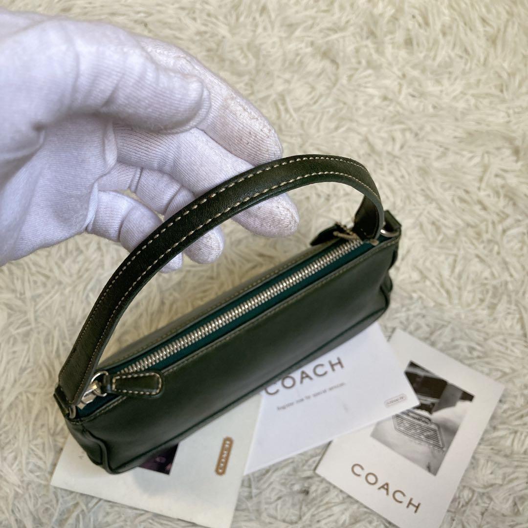 極美品 vintage coach old accessory porch 緑