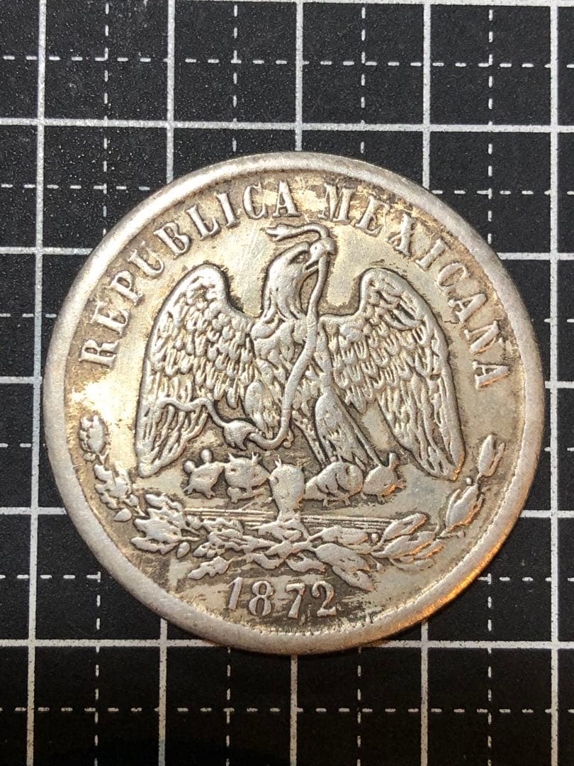 N4282【メキシコ】1872年50セント 古銭 コイン 銀製 詳細不明？ 2025年