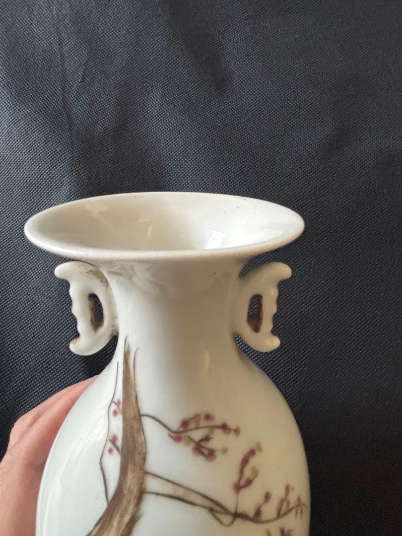 中国古美術 清末民国時代 粉彩 花瓶 人物画 高さ22cm