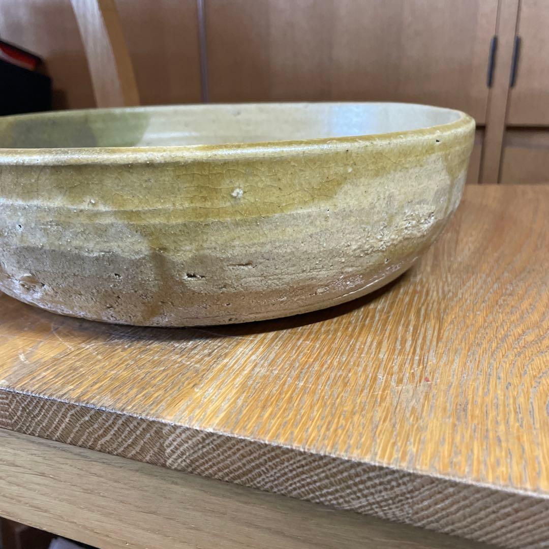 魯山人　黄瀬戸鉢　坂田甚内　ガラス皿５枚　箱なし