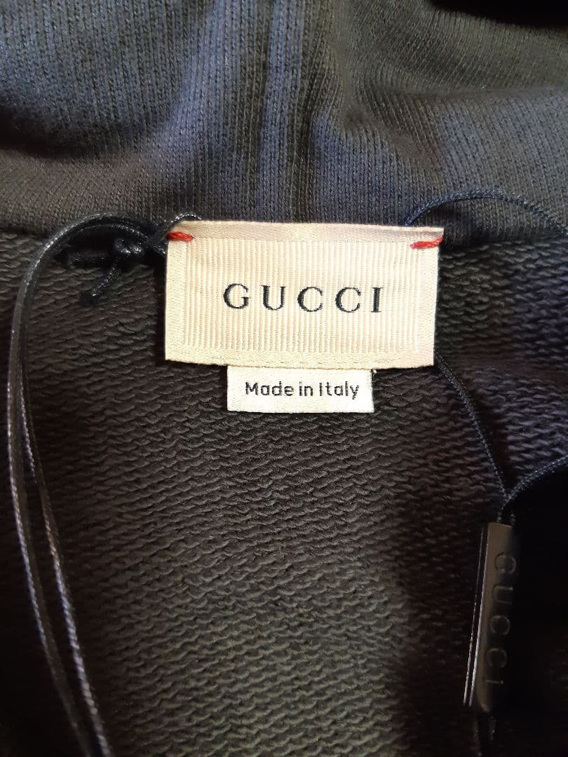 新品*GUCCI グッチ ラベル付き コットン ジャケット パーカー  グレー