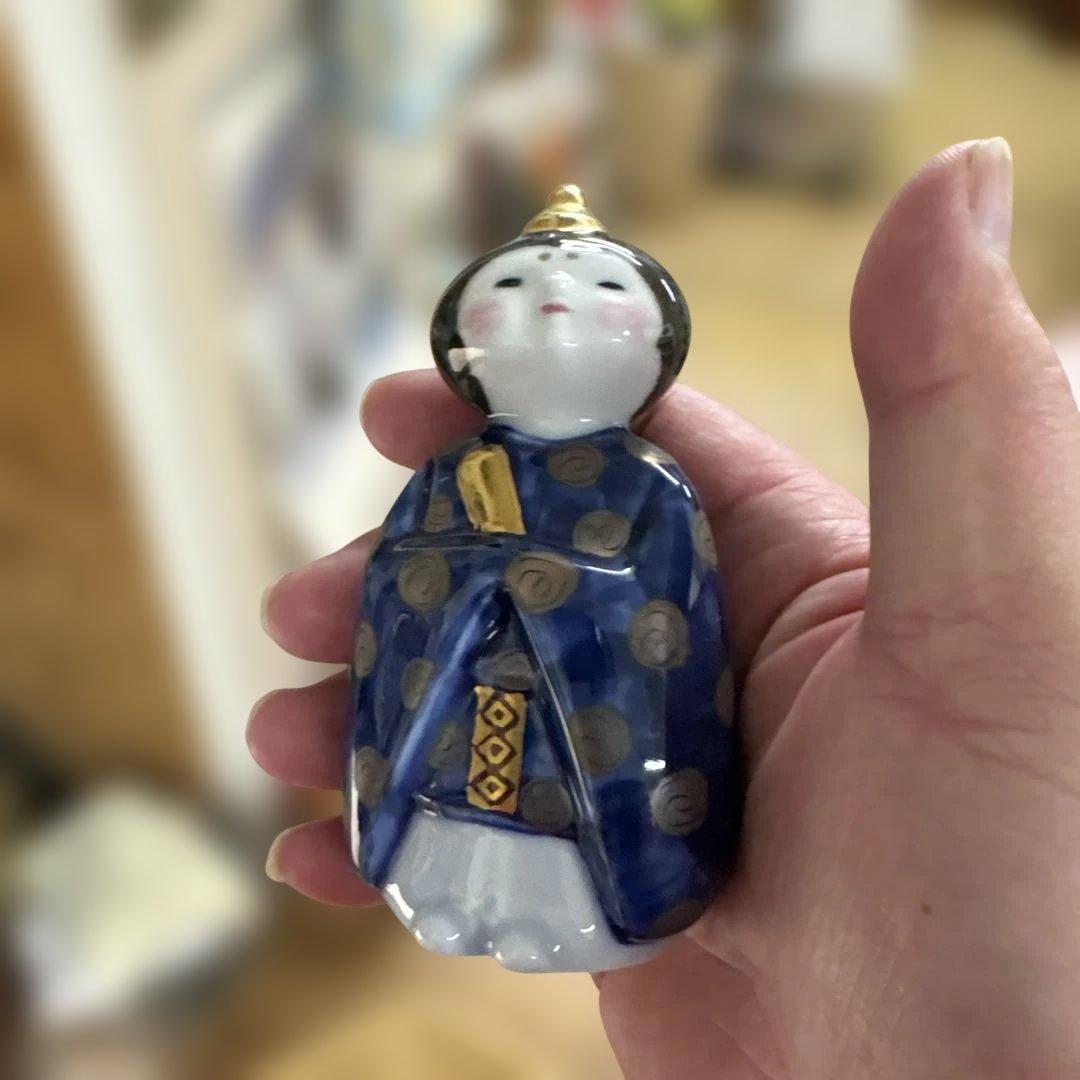 か*こ様 【銀座 和光 WAKO】陶びな 雛人形 桐箱・台座付 親王飾り 陶器製