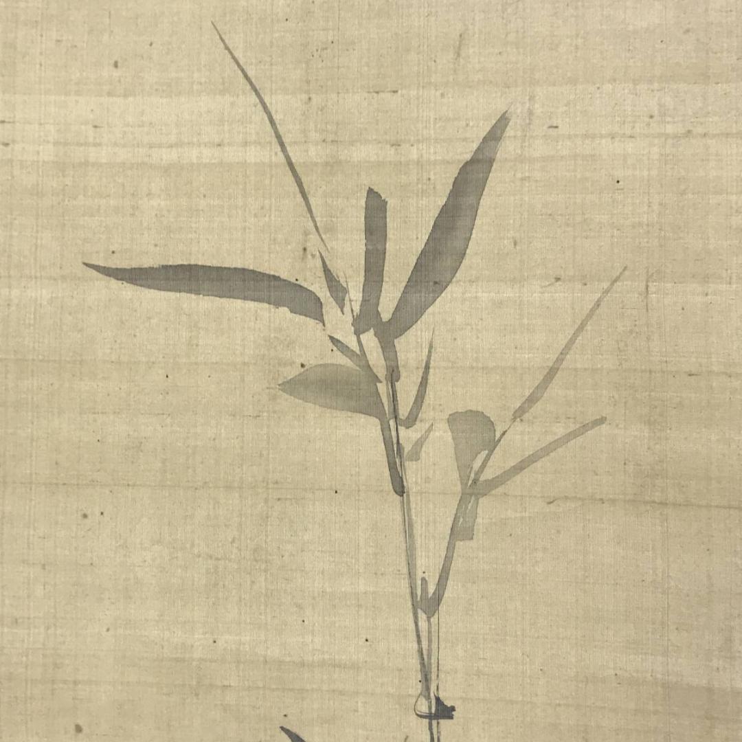 模写】谷文晁/竹図/墨竹図/掛軸/名家伝来/AD-704