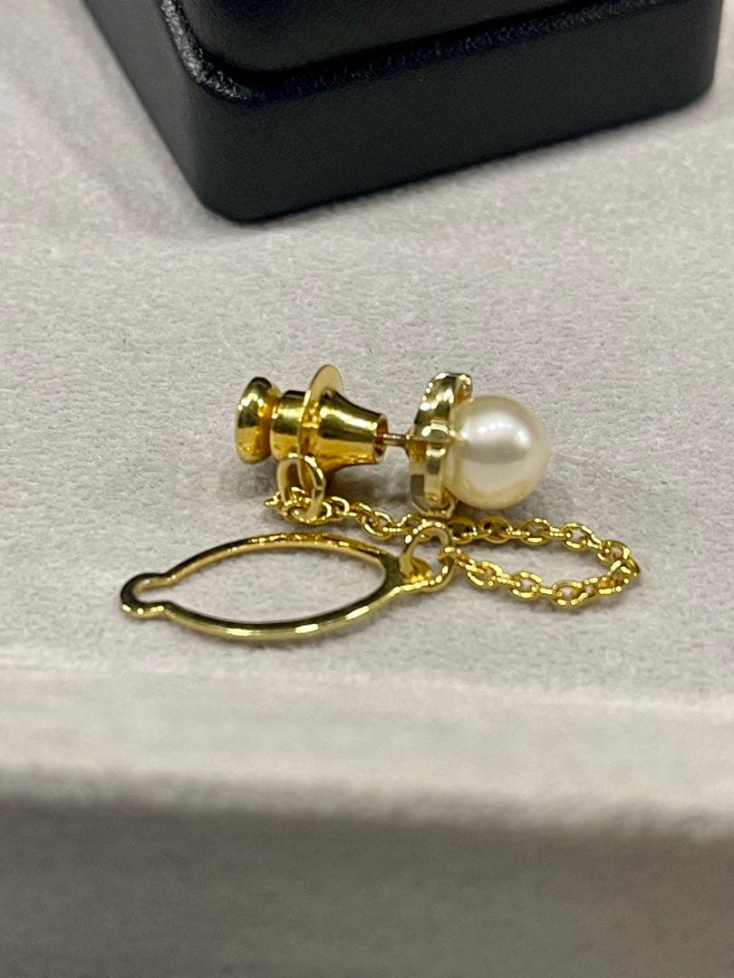 ヴィンテージ ミキモト アコヤパール ピンブローチ タイタック M K14 刻印