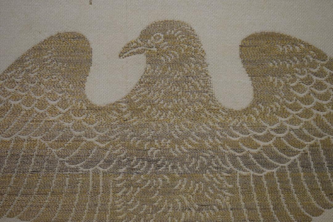 不詳/作者不明/鳩図/織物/布袋屋掛軸HJ-956