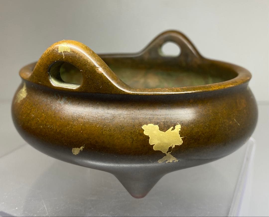 中国古玩　大明宣徳年製　古銅香炉　906g 東Y7-0307☆2Fトトカエ