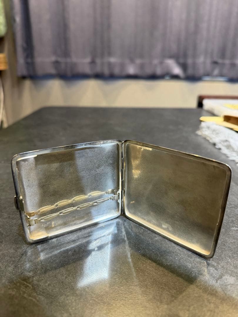 Silver950 生駒製 蜻蛉図煙草入れ／カードケース