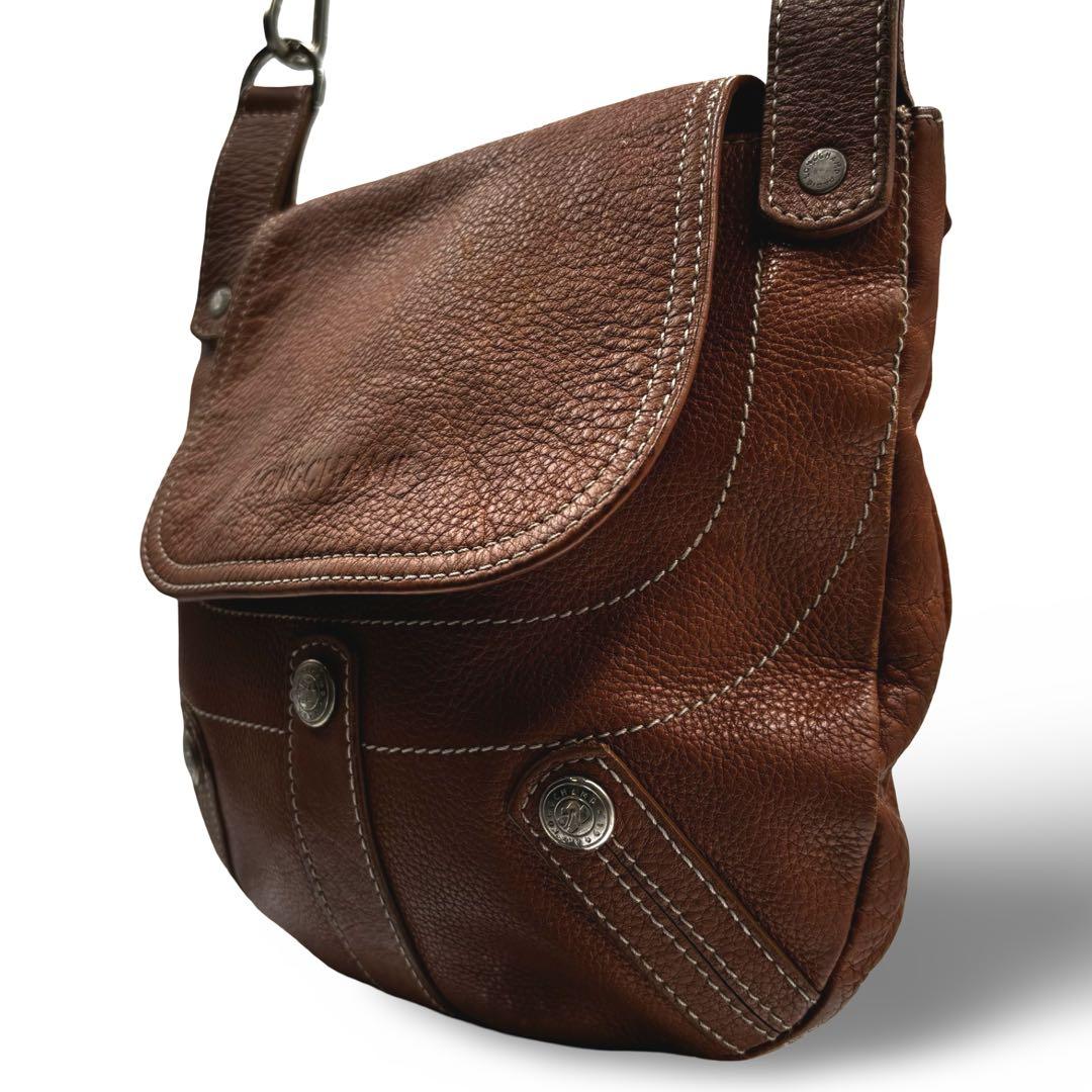【ヴィンテージ】ロンシャン　ショルダーバッグ　オールレザー　ブラウン　斜め掛け
