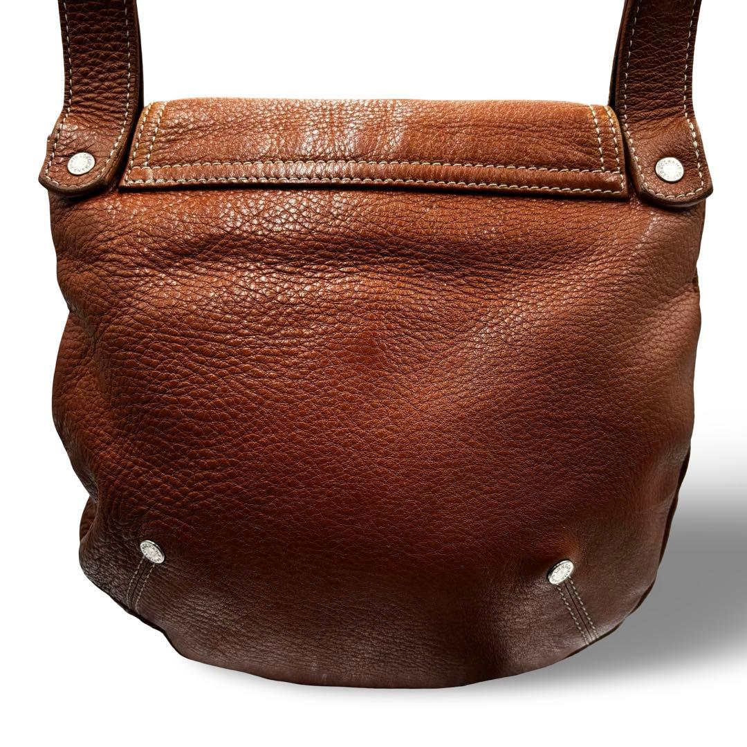 【ヴィンテージ】ロンシャン　ショルダーバッグ　オールレザー　ブラウン　斜め掛け