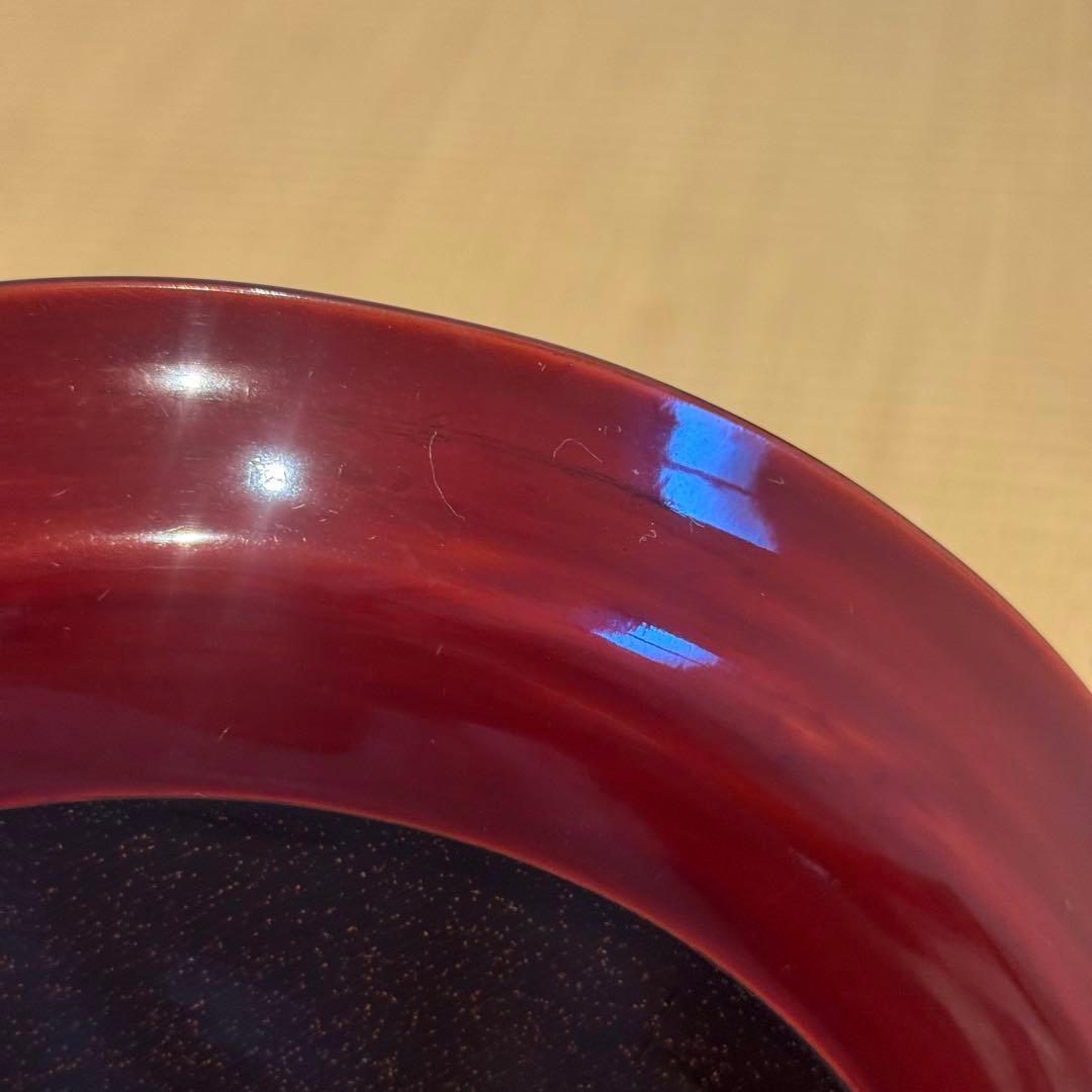 時代漆器 梨地 研ぎ出し梅蒔絵 丸盆 木製漆器 茶懐石道具 / 輪島塗