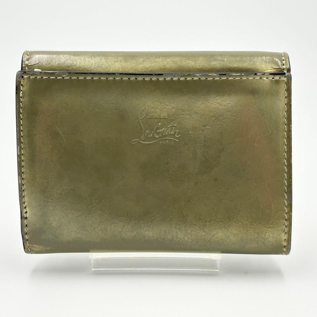 クリスチャン ルブタン マカロン ゴールド スタッズ 三つ折り財布