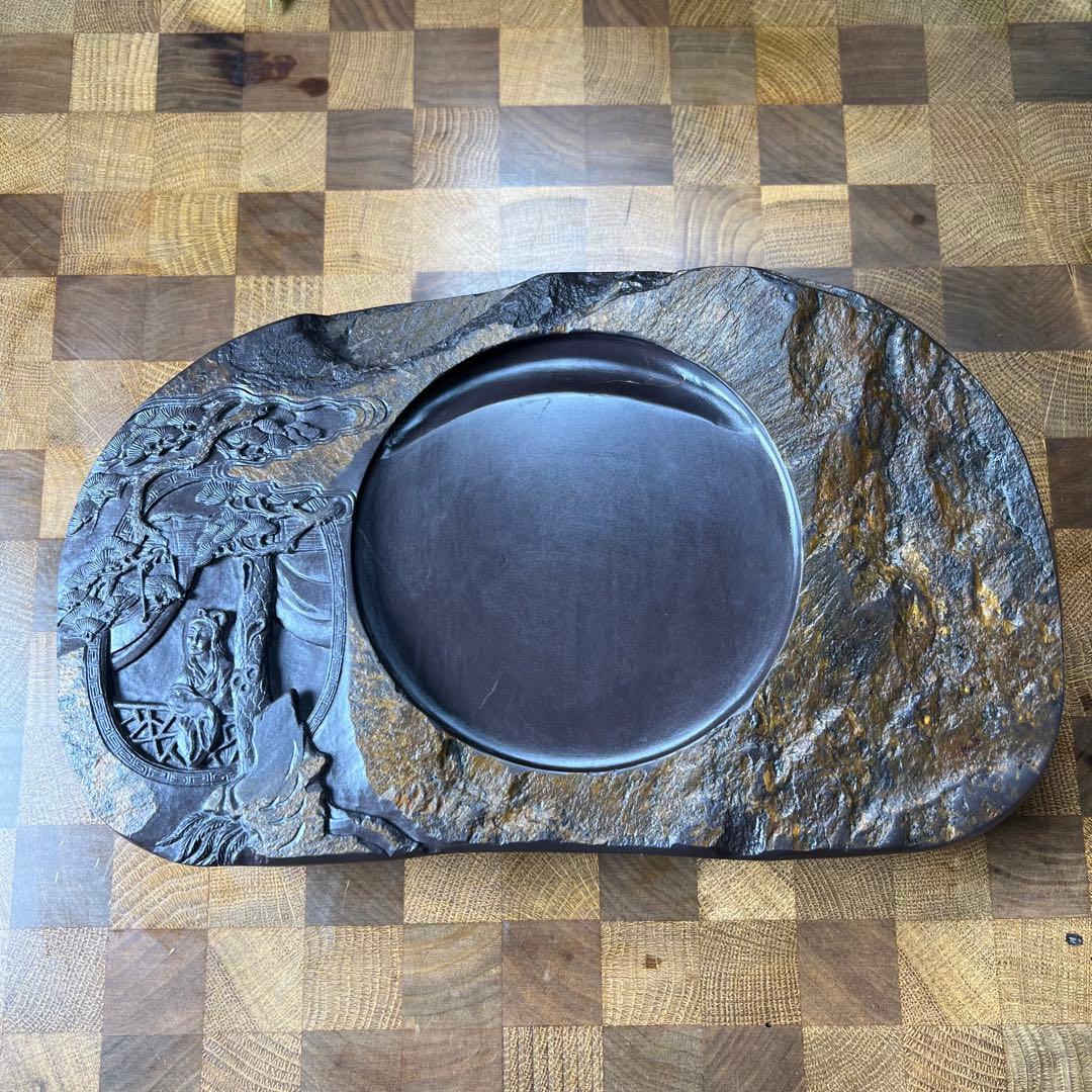 大型】端渓老坑楼閣図硯【加厚】