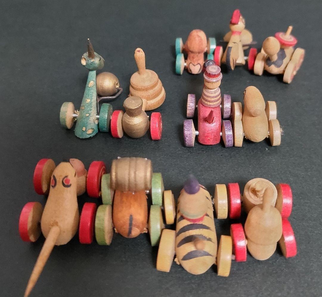 ふるさとの玩具 木地玩具 十二支モチーフ 車 ミニチュア 山車 土産物