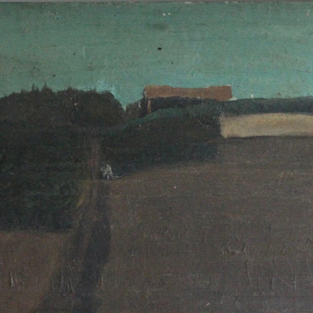 戦前？ 古い 板絵 油彩 油絵 古道具 アンティーク No.3