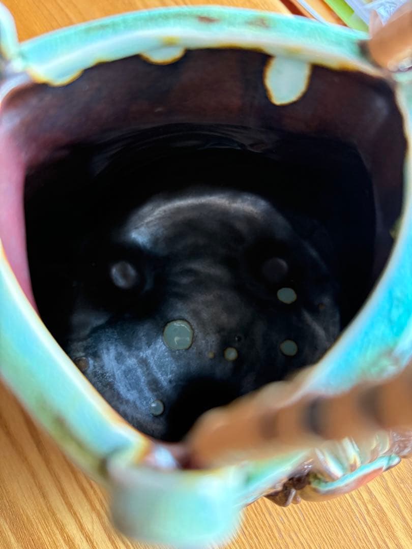 相馬焼？信楽焼？蟹 カニ装飾の陶器花瓶 置物 アンテリア