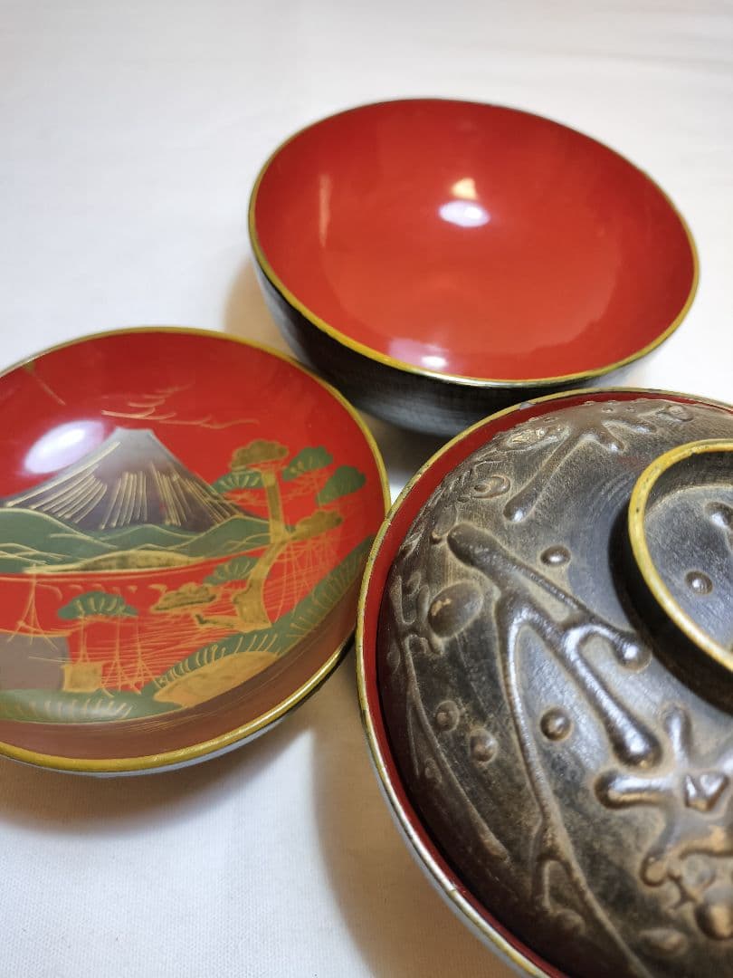 会津 鉄錆塗 汁物椀 会津塗 2客 明治 大正時代 - メルカリ