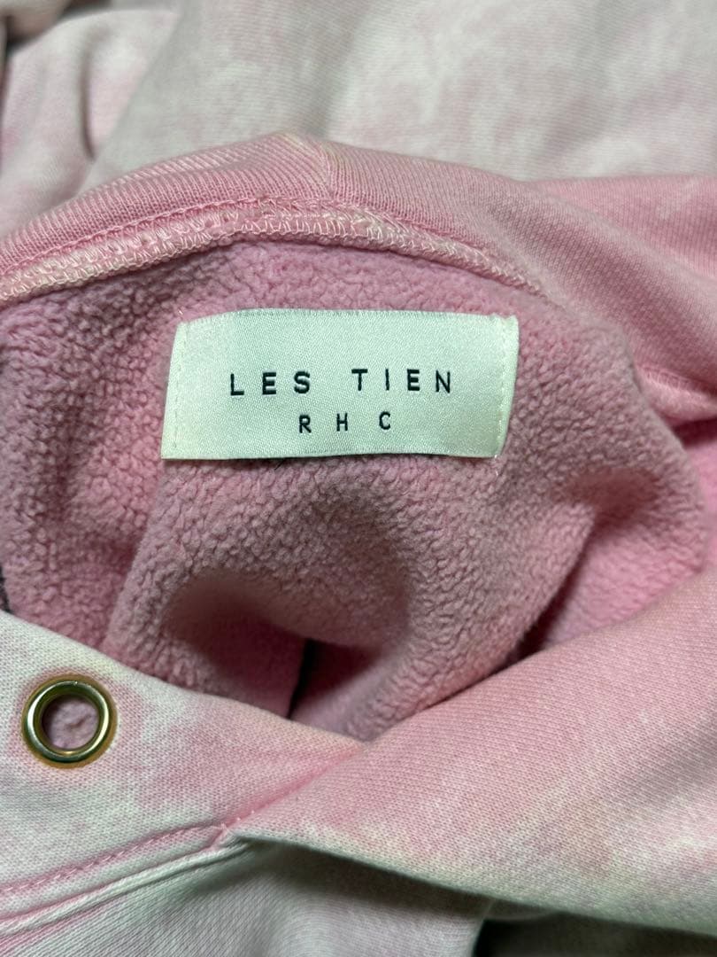 LES TIEN ロンハーマン L ピンク パーカー ウォッシュ加工