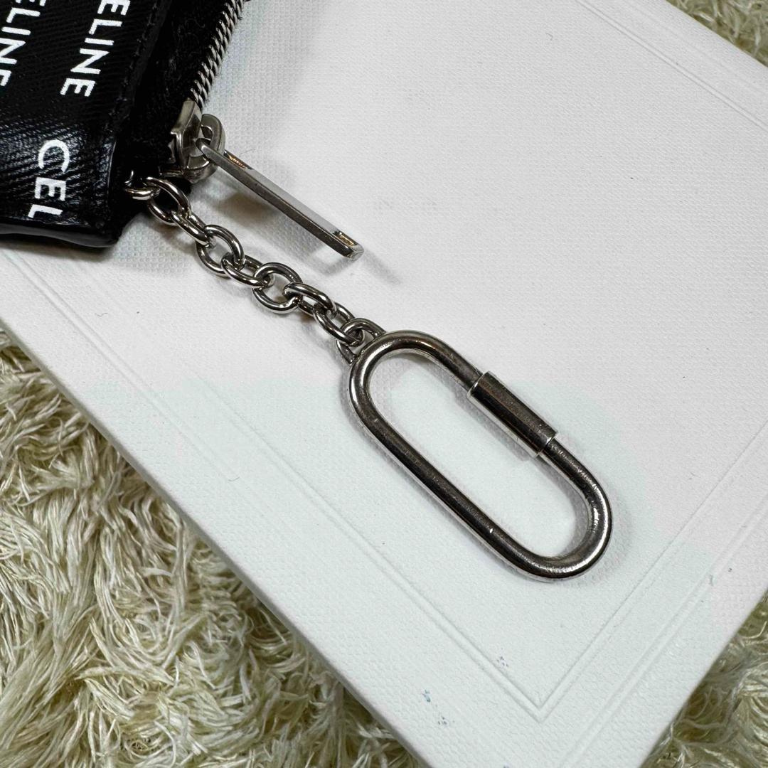 極美品✨セリーヌ　ケース　キーケース　チェーン　ロゴマニア　ブラック