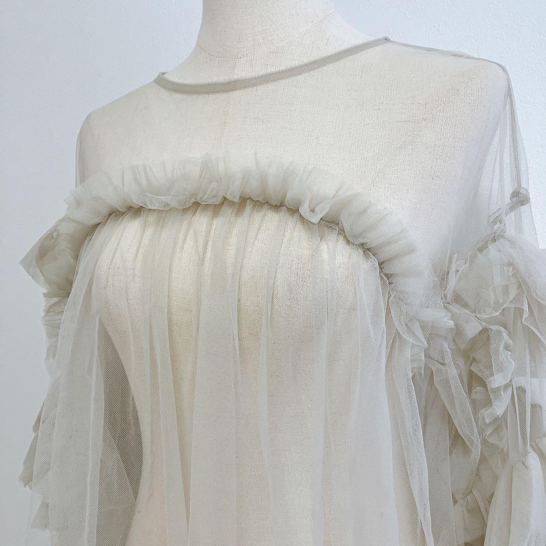 大人気⭐︎ANDRESDアンドレスド ニアナ ベージュ チュールフリル