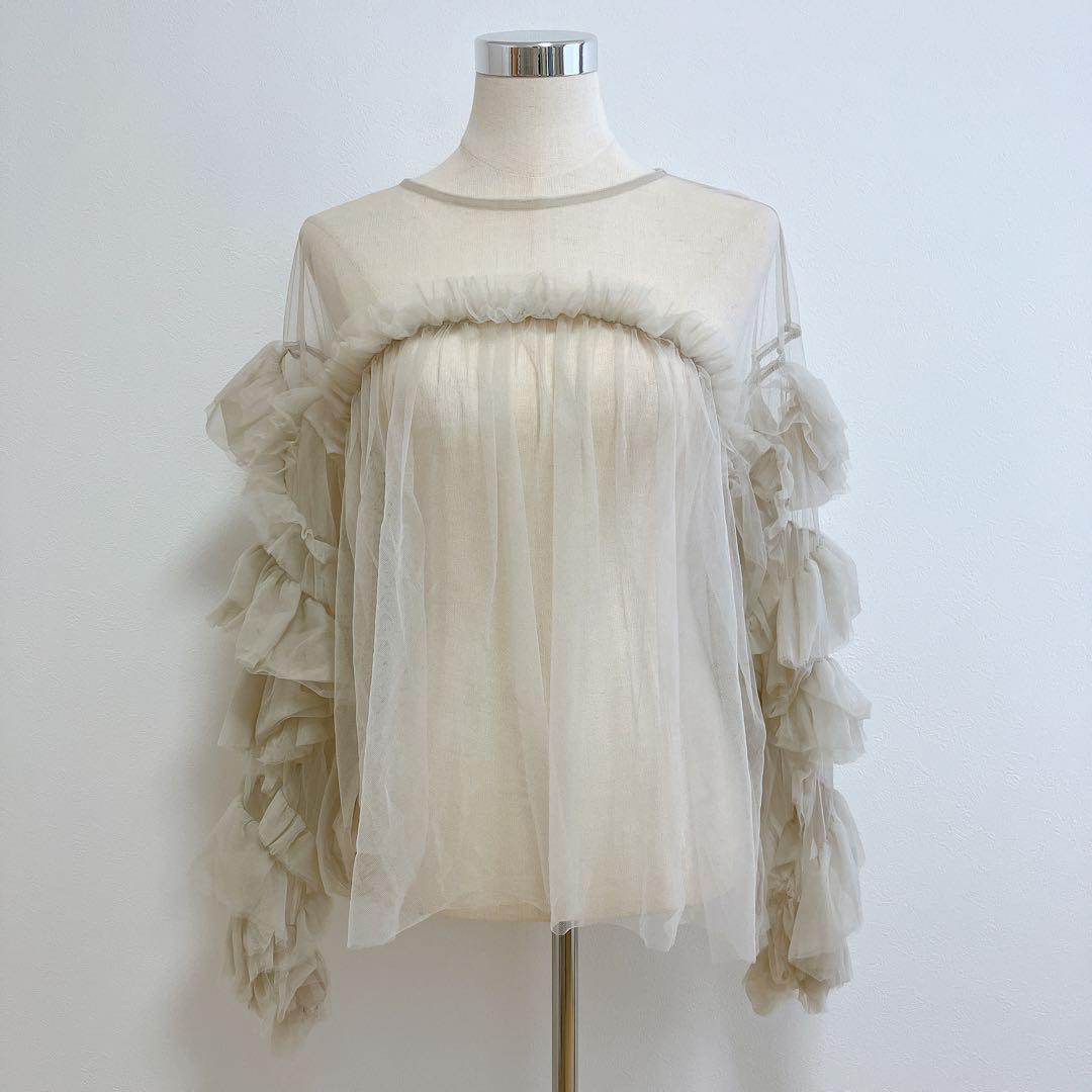 大人気⭐︎ANDRESDアンドレスド ニアナ ベージュ チュールフリル