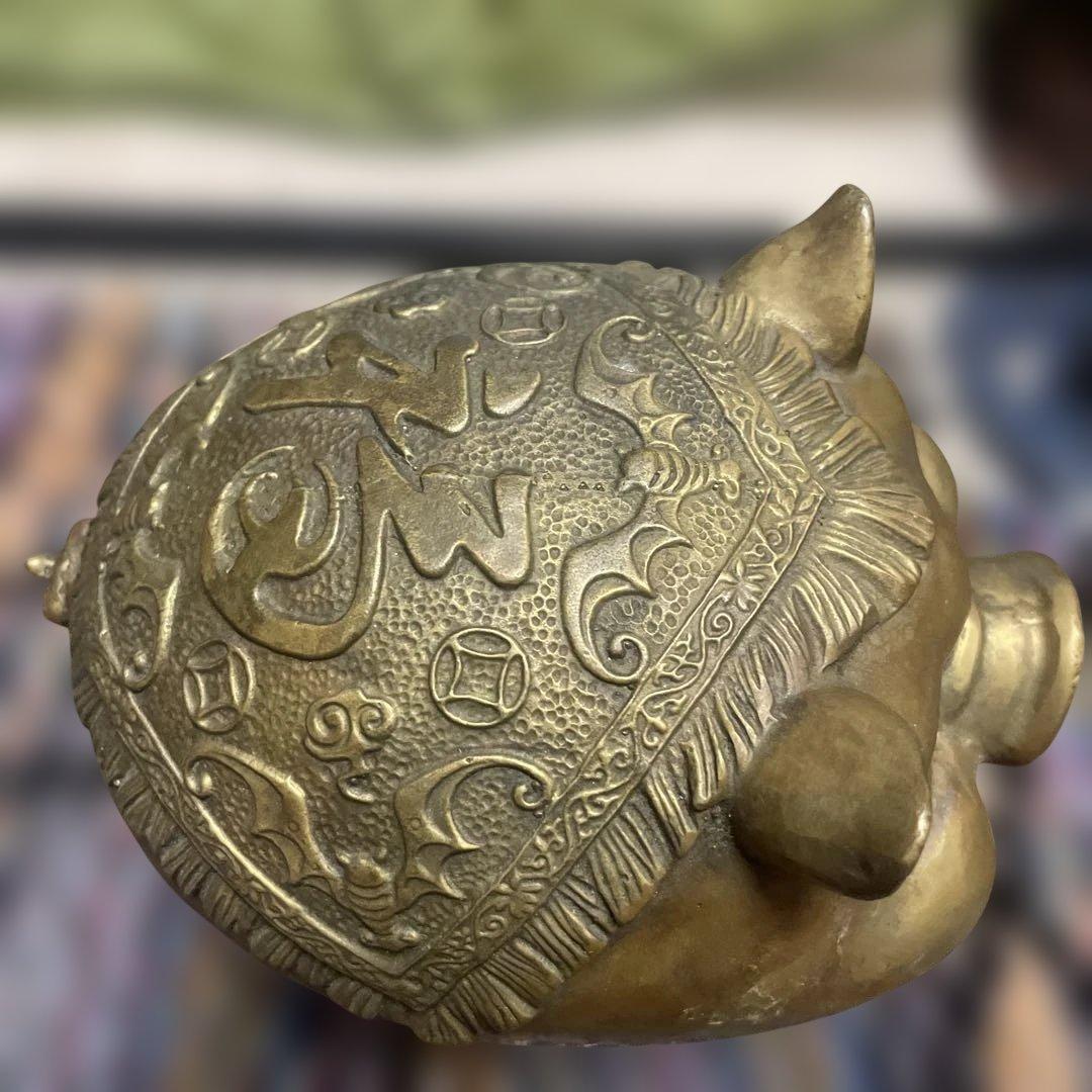 真鍮製 豚の置物 福の文字入り オブジェ - メルカリ