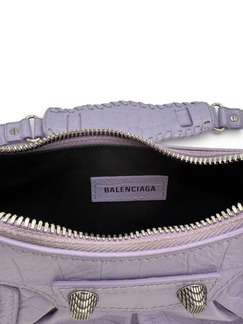 BALENCIAGA Le Cagole XS ライラック クロコ型押し