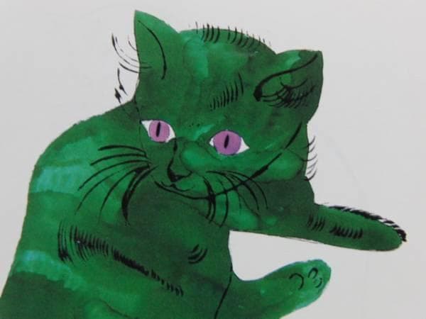 アンディ・ウォーホル、無題(猫)、希少画集画、美品、新品額付