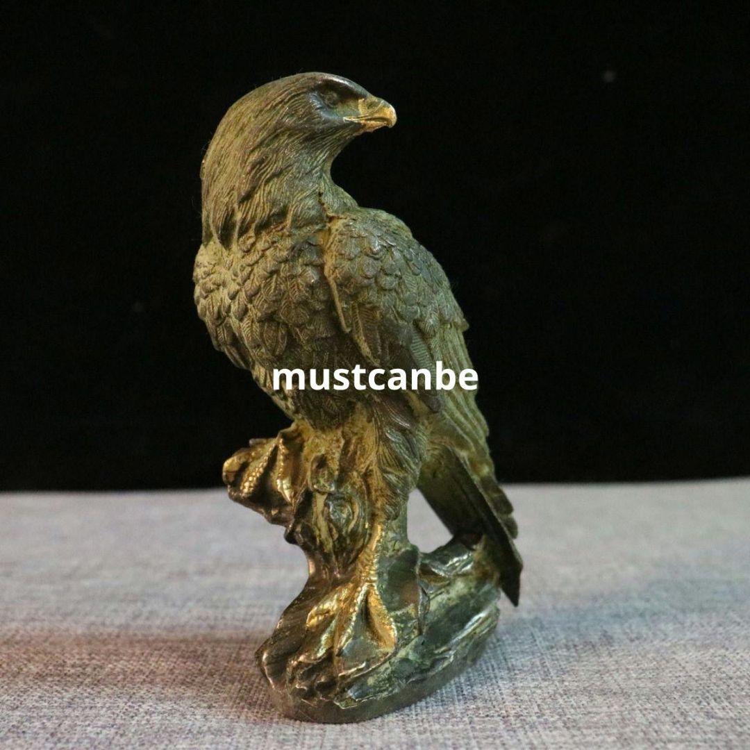 銅器 大展宏図 雄鷹展翅 家庭 応接間 事務室 装飾品 置物