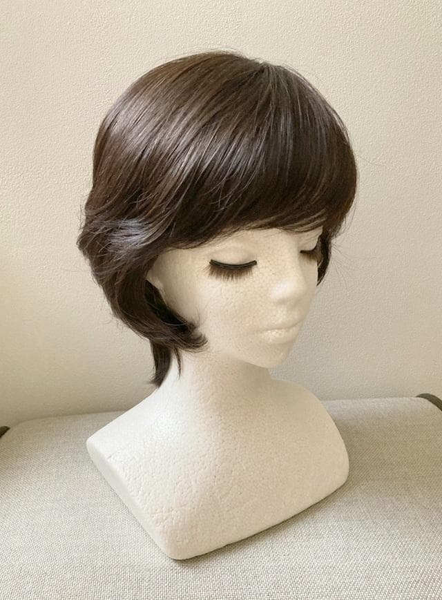 ナオアート(NAO-ART)　人毛MIX　らくらくフィット帽子ウィッグ　栗色