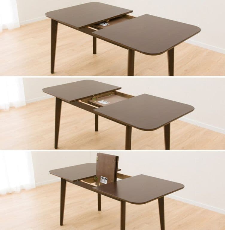 [幅120cm〜150cm] ダイニングテーブル (リベラルY 伸長式 DBR)