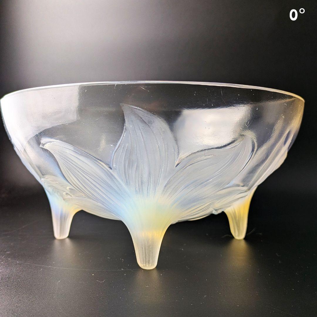 贅沢な時間を☆ラリック LYS 百合 オパルセント 大鉢 ボウル 1924年頃