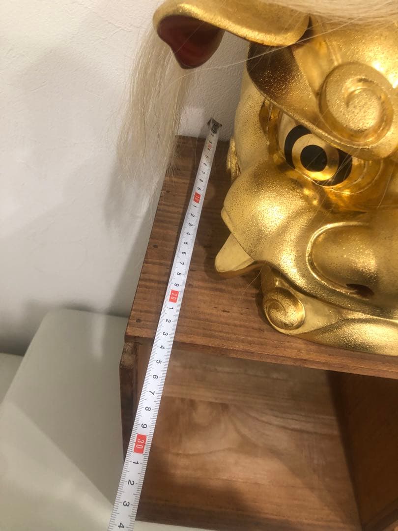 獅子頭『一夢』横山一夢在銘共箱縁起物魔除け正月金獅子