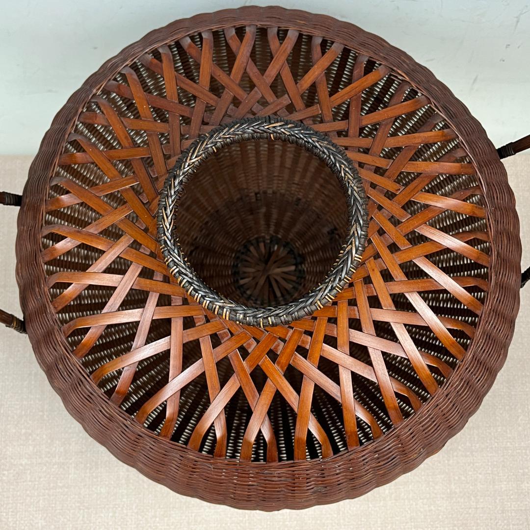 43『淡々斎好写 宝珠籠花入』 平安竹宝斎系統 共箱 落とし