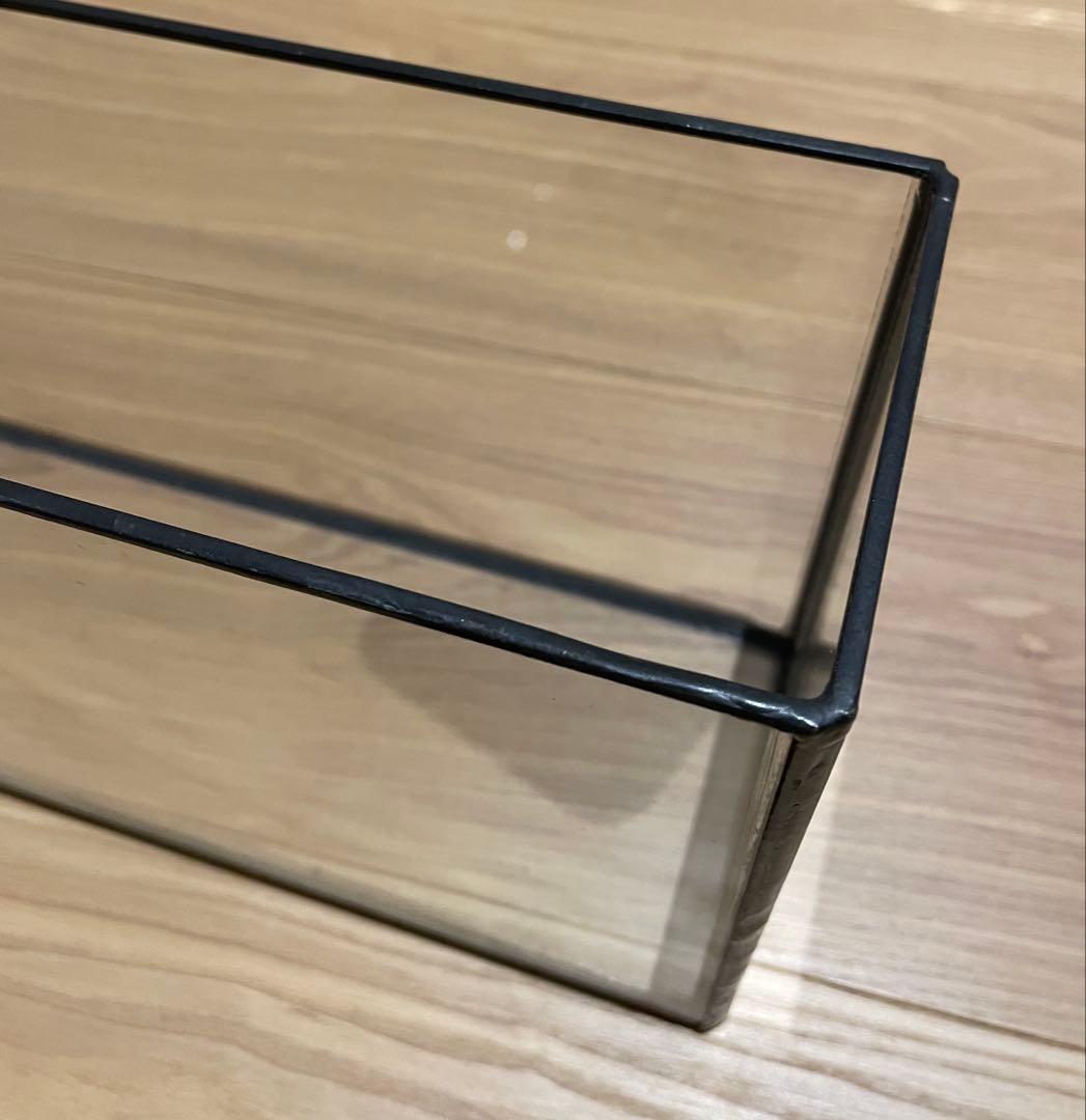 未使用)ガラス花瓶フラット水槽 横幅60.5cm×縦9cm×高さ15.5