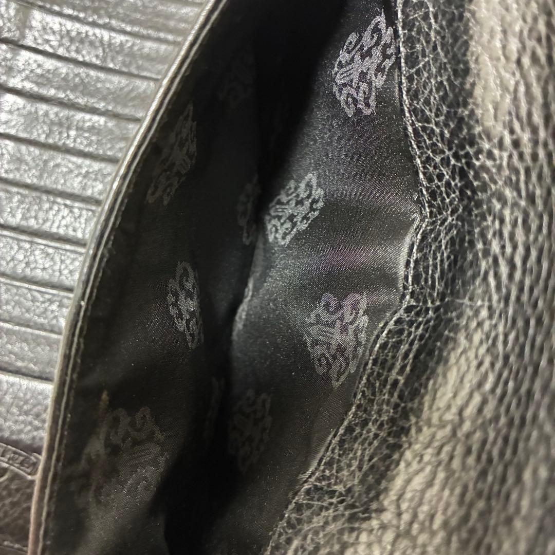 【専用】CHROME HEARTSクロムハーツ ウェーブウォレットブラックレザー