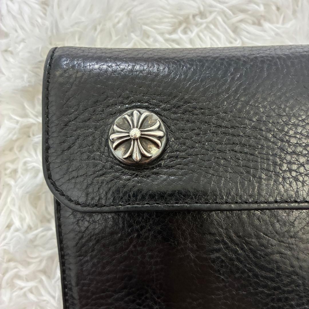 【専用】CHROME HEARTSクロムハーツ ウェーブウォレットブラックレザー